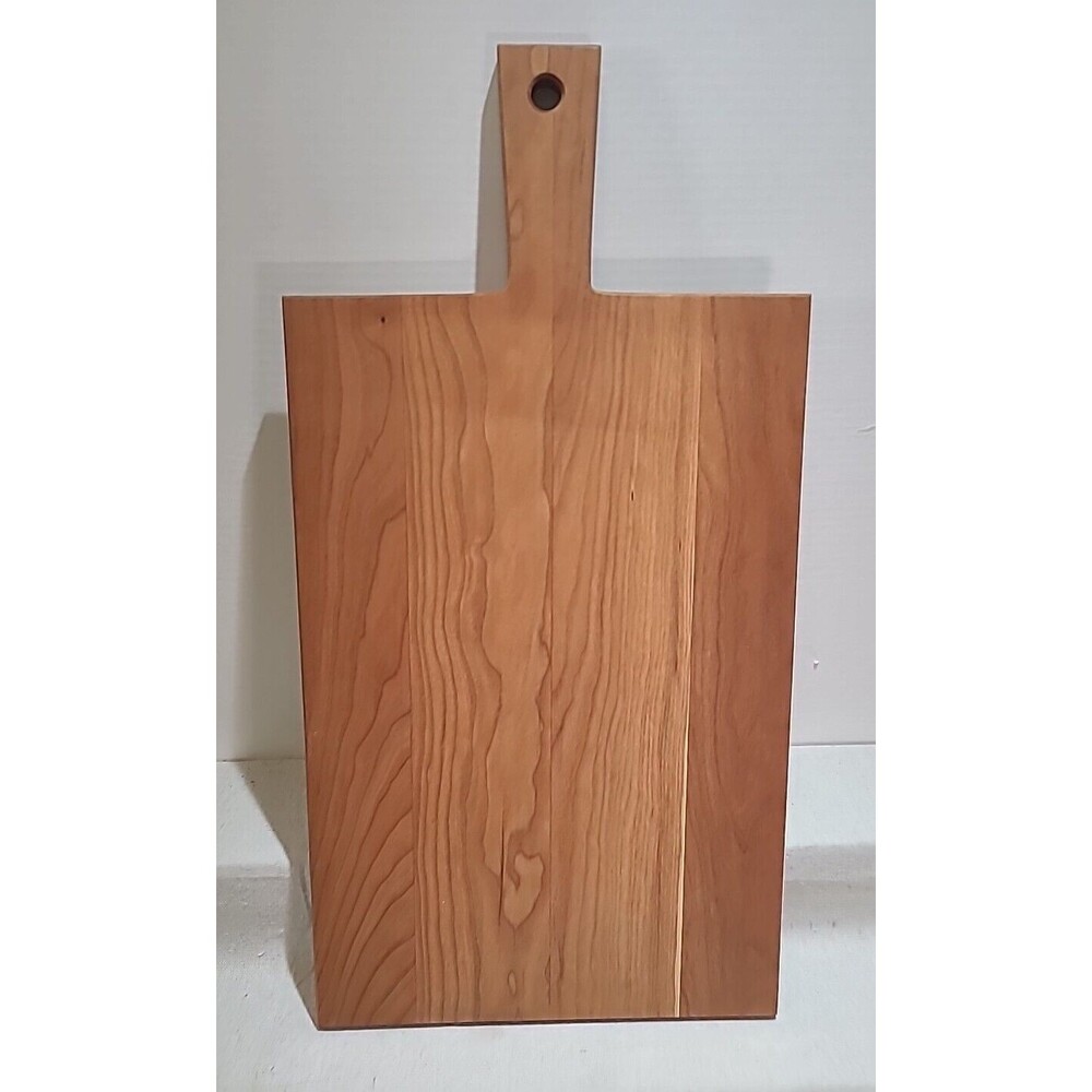 Handmade Cherry Wood Solid Charcuterie Cutting Board  Handled 23" X 12"